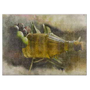 Tabla De Cortar Aceite de oliva y aceitunas