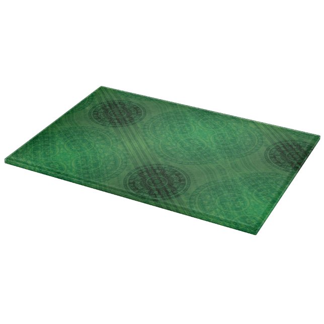 Tabla De Cortar Aceptación | Medallones de Meditación Verde (Borde)