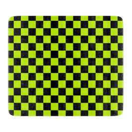 Tabla De Cortar Acid green black checkerboard pattern