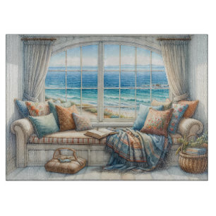 Tabla De Cortar Acogedor Asiento de Ventana Costero Cottagecore