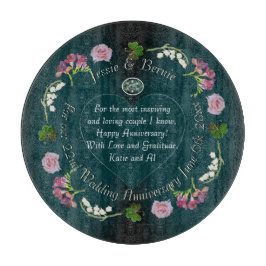 Tabla De Cortar Acontecimiento personalizado Corazón Floral