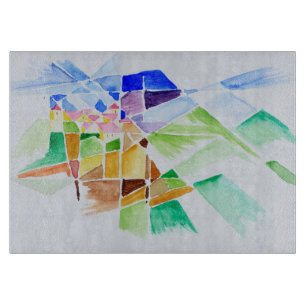 Tabla De Cortar Acuarela abstracta, Gourdon  Provenza, Francia