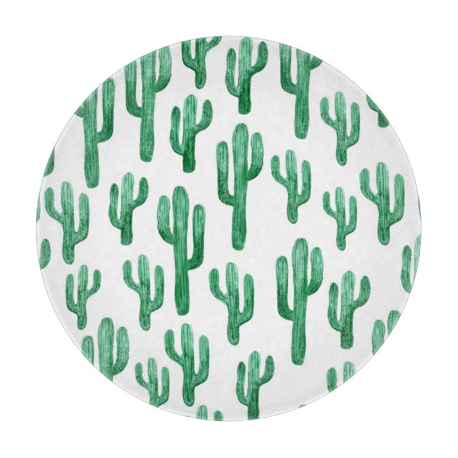 Tabla De Cortar acuarela de cactus: ilustracion dibujado a mano (Anverso)