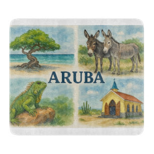Tabla De Cortar Acuarela multivista de Aruba