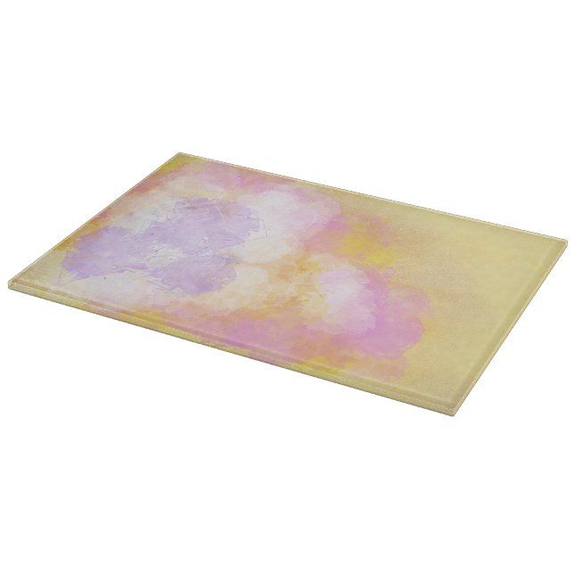 Tabla De Cortar Acuarelas abstractas - fondo anaranjado (Borde)