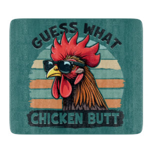 Tabla De Cortar Adivina Qué Trasero De Pollo Divertido Gallo Retro