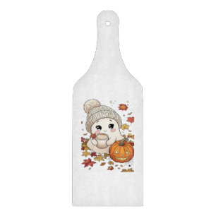 Tabla De Cortar Adorable Fantasma de Halloween sosteniendo
