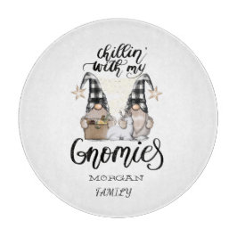 Tabla De Cortar Adorable Gnomes Cute Gnomes Negro Tapado de Búfalo