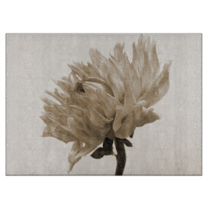 Tabla De Cortar adorable huella dahlia sepia