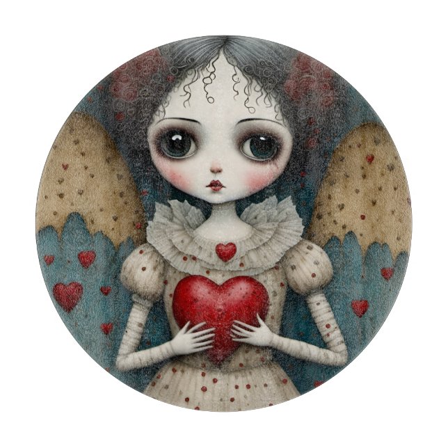 Tabla De Cortar Adorable muñeca gótica Valentine (Anverso)