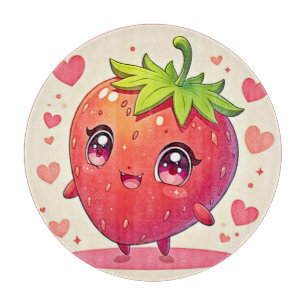 Tabla De Cortar Adorable Strawberry Love Design
