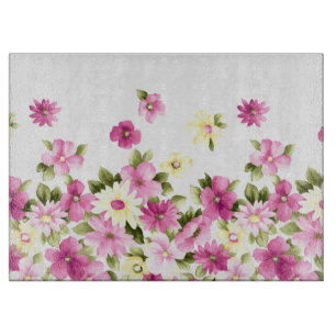 Tabla De Cortar Adorables Flores De Colores Femeninas En Flor
