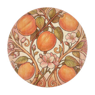 Tabla De Cortar Adorno de Flor de Melocotón Art Nouveau