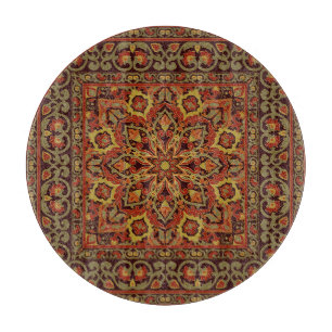Tabla De Cortar Adorno floral oriental con patrón de marco