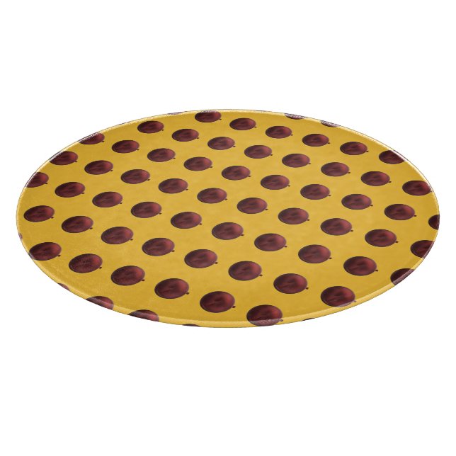 Tabla De Cortar Adorno Rojo de Oro (Borde)