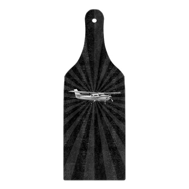 Tabla De Cortar Aeronave Classic Cessna Silhouette Flying Sunburst (Anverso)