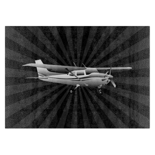 Tabla De Cortar Aeronave Classic Cessna Silhouette Flying Sunburst (Anverso)