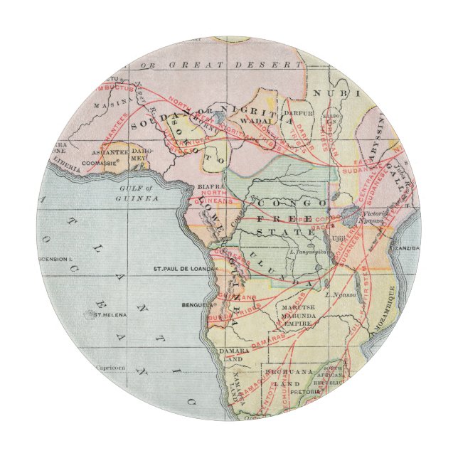 TABLA DE CORTAR ÁFRICA: MAPA, 1894 (Anverso)