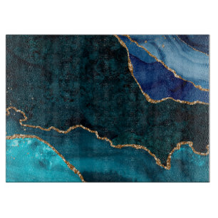 Tabla De Cortar Ágata Lux Pavón & Oro