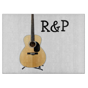 Tabla De Cortar Agrega tu nombre texto guitarra acústica marrón ed