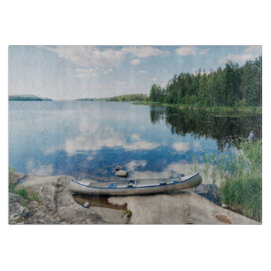 Tabla De Cortar Agua   Canoa en el lago de Suecia