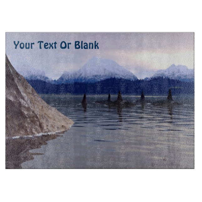 Tabla De Cortar Agua oscura Orca (Anverso)