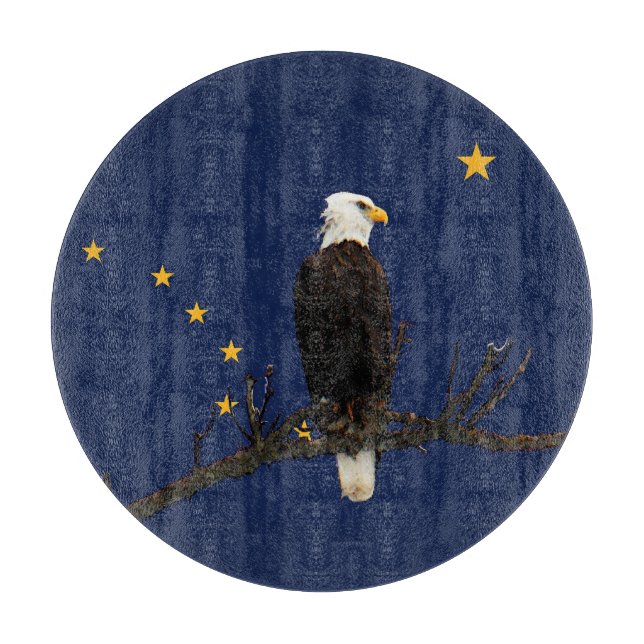 Tabla De Cortar Águila Alaska Y Bandera (Anverso)