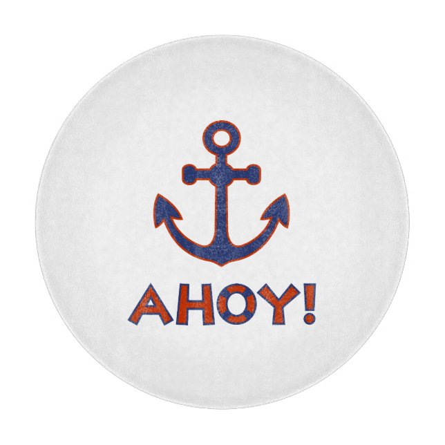 Tabla De Cortar ¡AHOY! Buoy + Anchor Diseño Rojo+Azul (Anverso)