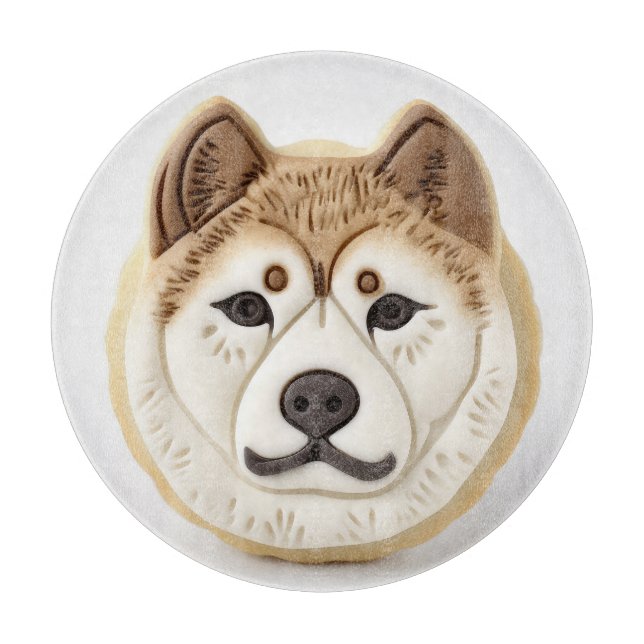 Tabla De Cortar Akita Perro Inspirado en 3D (Anverso)