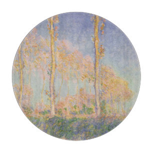 Tabla De Cortar Álamos, paisaje impresionista, Claude Monet