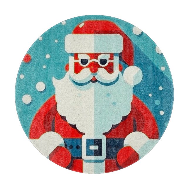 Tabla De Cortar alegre cara de Santa Claus (Anverso)