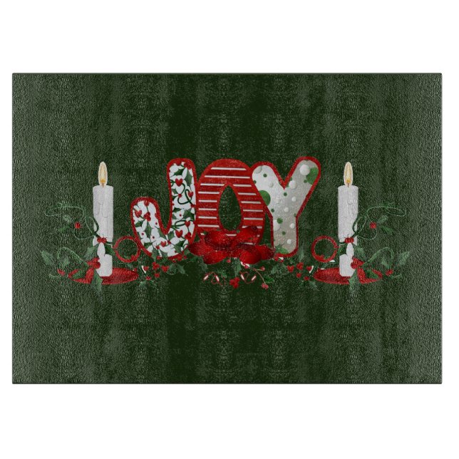 Tabla De Cortar Alegría de vacaciones de los navidades (Anverso)