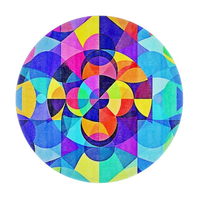 Tabla De Cortar Alegría geométrica vibrante (Anverso)
