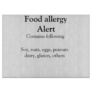 Tabla De Cortar Alerta de alergia al alimento añadir nombre de los