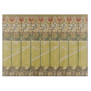 Tabla De Cortar Alfonse Mucha Amapolas Papel Pintado Floral Art No