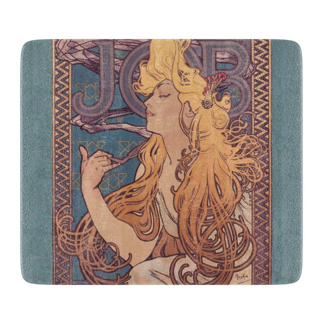 Tabla De Cortar Alfonse Mucha Job Art Nouveau (Anverso)