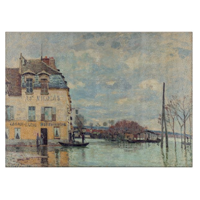 Tabla De Cortar Alfred Sisley - Inundación en Port-Marly 1872 (Anverso)