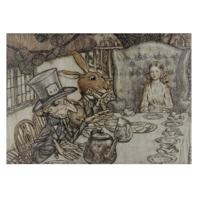 Tabla De Cortar Alice Birthday Uncumpleaños Rabbit Hatter Fiesta (Anverso)