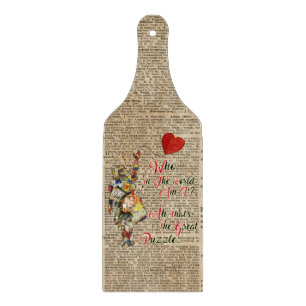 Tabla De Cortar Alicia, cita enojada del collage del vintage del