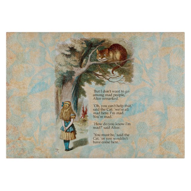 Tabla De Cortar Alicia en la Marea del Gato Cheshire (Anverso)