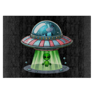 Tabla De Cortar Alienígena que secuestra vacas