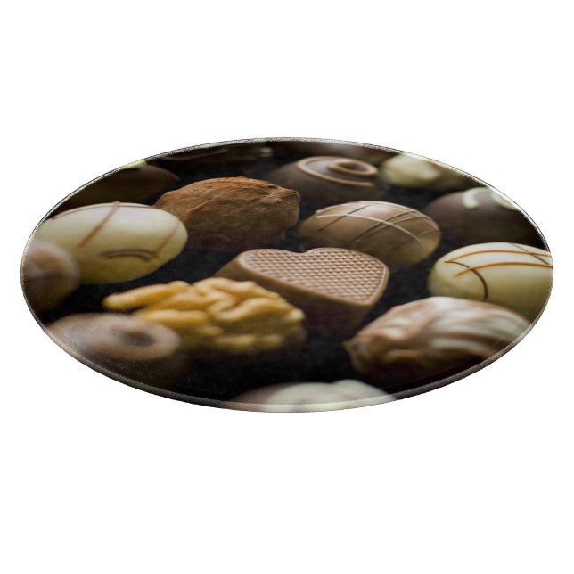 Tabla De Cortar Almendras garapiñadas deliciosas del chocolate (Borde)