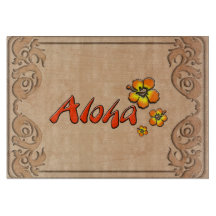 Aloha Hawai Carved Wood Look