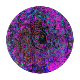 Tabla De Cortar Alucinante Remolino Líquido Retro Negro y Magenta