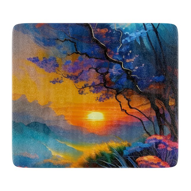 Tabla De Cortar Amanecer sobre el estanque (Anverso)