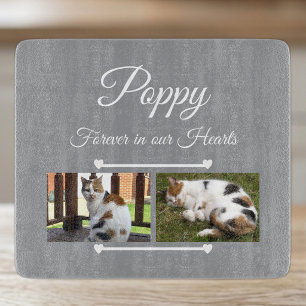 Tabla De Cortar Amante de las mascotas vidrio gris y blanco 2 foto