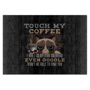 Tabla De Cortar Amante del café divertido - Humor de gato