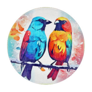 Tabla De Cortar Amantes de las aves tropicales