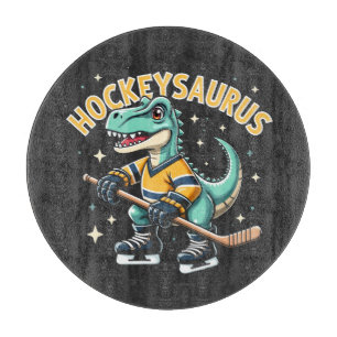 Tabla De Cortar Amantes de los dinosaurios del Hockeysaurus Hockey