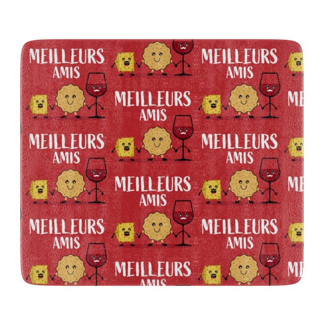 Tabla De Cortar Amantes del queso francés graciosos (Anverso)